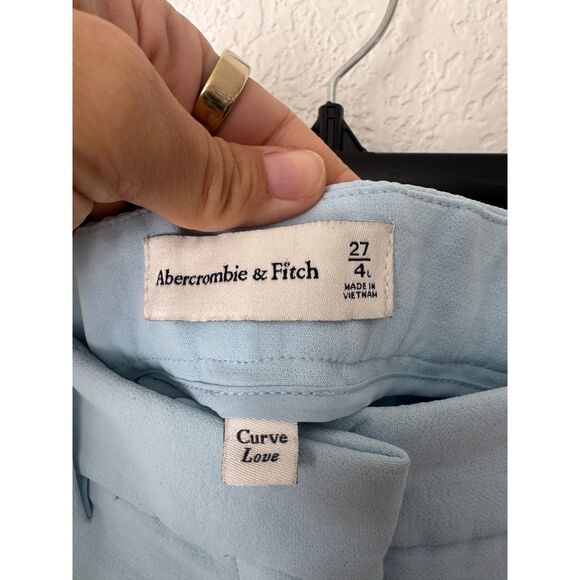 Abercrombie & Fitch Sloane Tailored & Pleated Sky Blue Pants Curve Love Size 27L - Picture 7 of 8